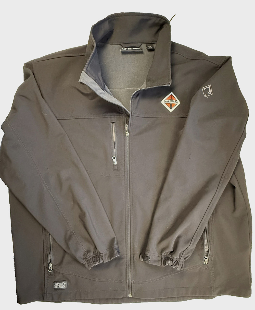 Dri-Duck Men's 3XL Black Softshell Jacket International Trucks Embroidered Patch